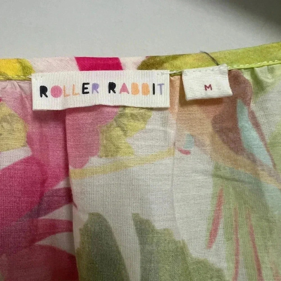 Roller Rabbit Tunic Floral Printed 3/4 Sleeve Blouse Boho Size Medium - Picture 3 of 6